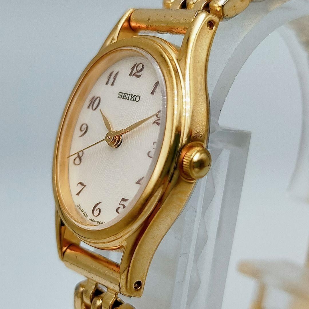 SEIKO Vintage Gold Ladies Quartz Watch New Battery Working Used Authentic Japan