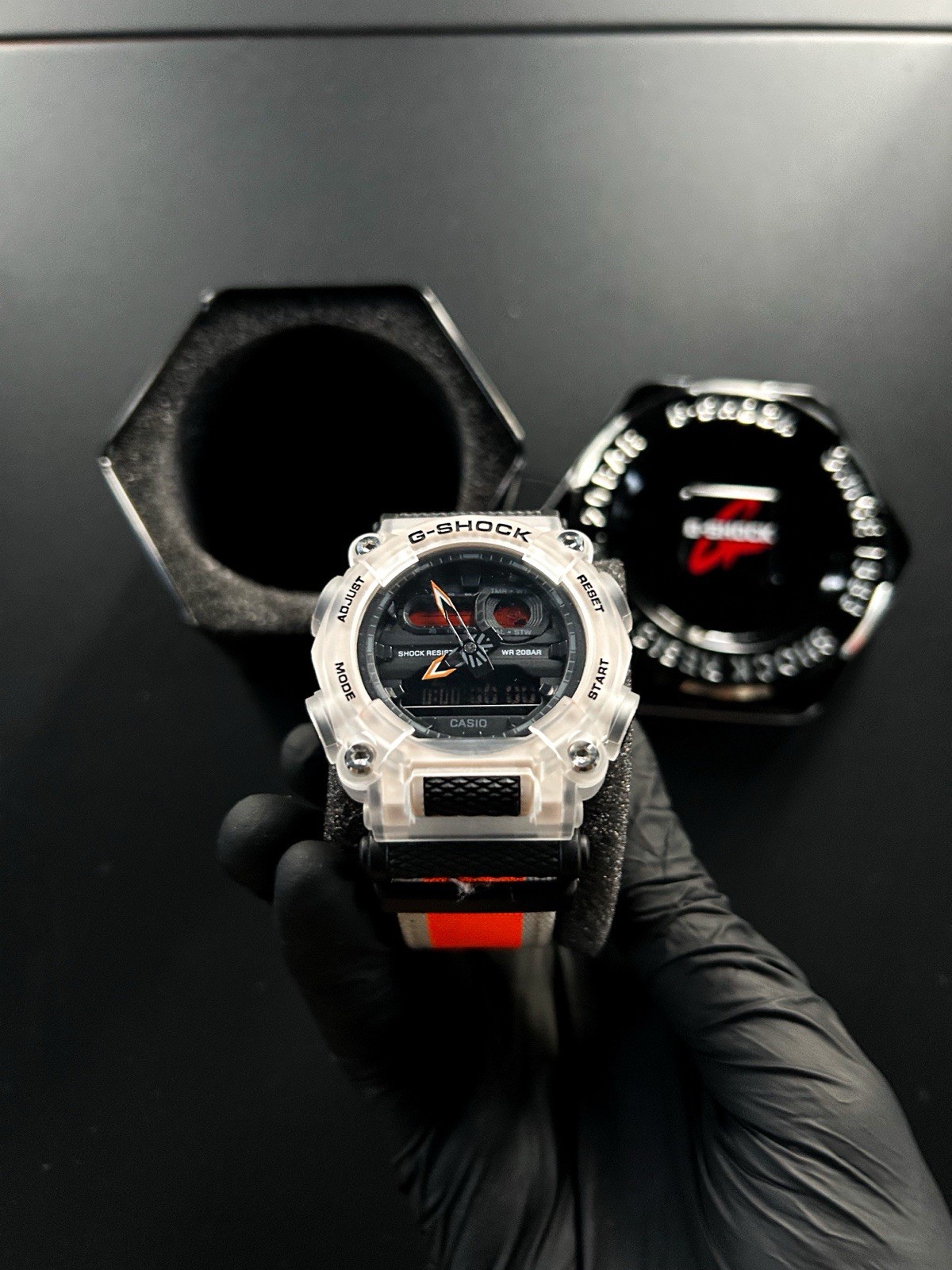 Casio G-Shock GA-900TS Orange/ Grey Translucent Heavy Duty Watch