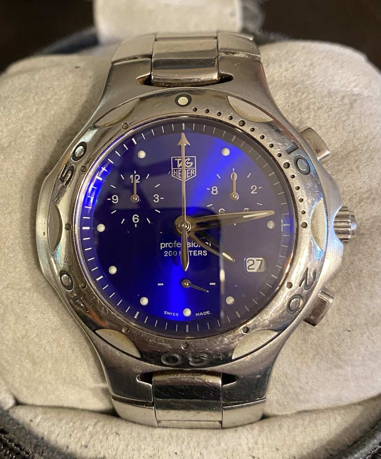TAG Heuer 2000 Professional 200m Blue Dial Quartz Chronograph Date Box