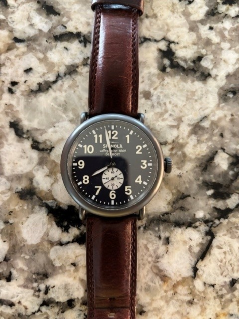 Shinola Runwell Men’s Argonite 1069 Blue Dial 47mm Quartz Watch