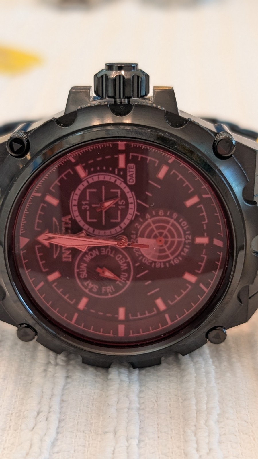 Invicta Coalition Forces Men’s 49mm Quartz Multifunction Date Red Dial 100m