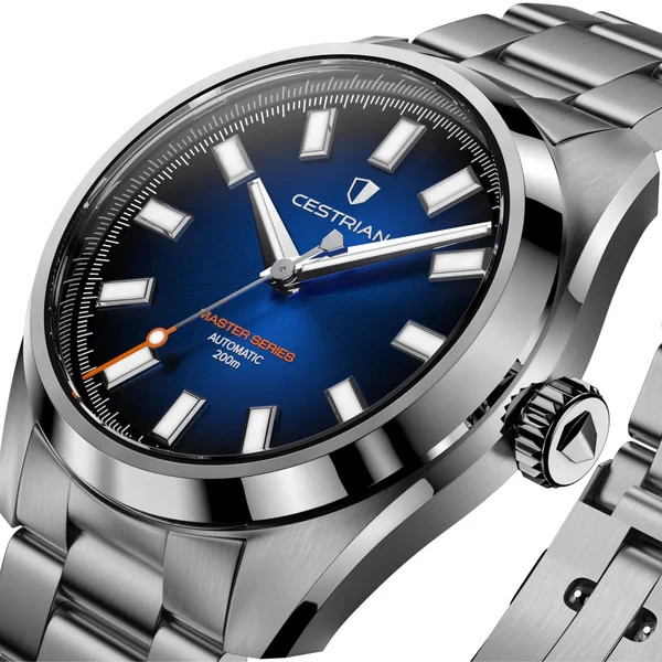 Cestrian Master Series V3 Blue Dial Steel Bracelet Automatic Mens Watch CM-BB001