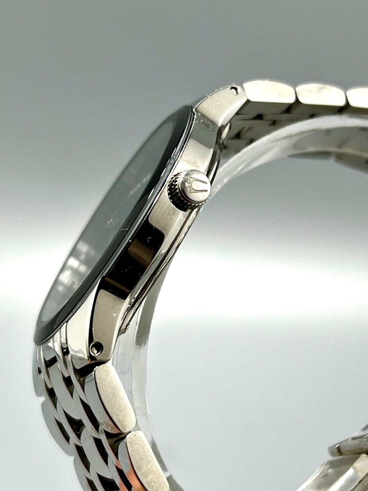 Bulova Men’s Futuro Quartz Silvertone Stainless Steel Bracelet Watch 96B368