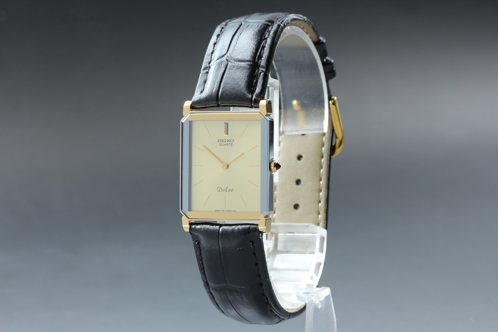 [Near MINT] SEIKO Dolce 7730-5020 25mm Gold Dial Quartz Men’s Watch Vintage