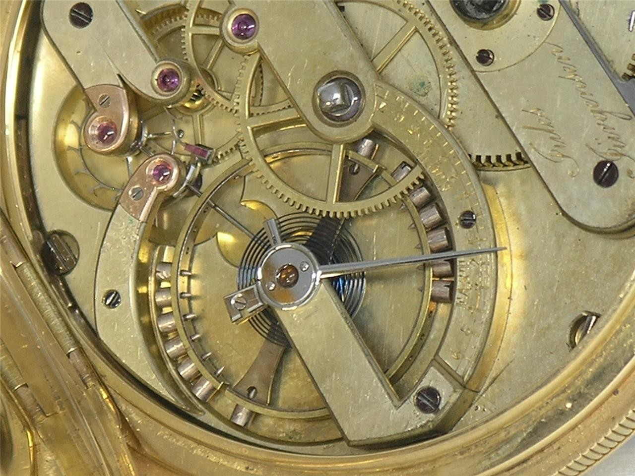 VERY RARE 55MM JULES JURGENSEN 18K KEY WIND 20 JEWEL POCKET WATCH, RUNNING!