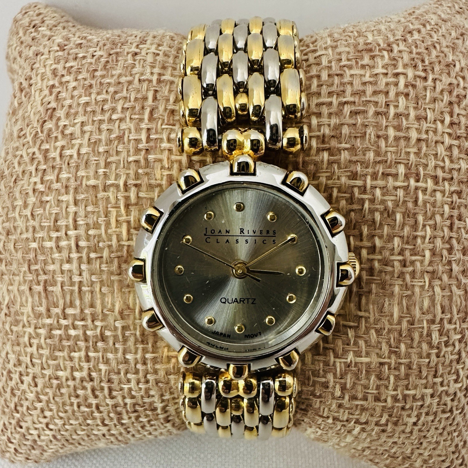 VTG Joan Rivers Classics Quartz Gold Tone & Silver Tone Link Watch New Battery!