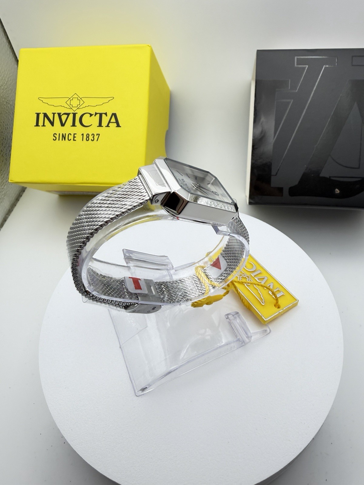 48150-Invicta Women’s Rectangle Silver Dial Stainless Steel Mesh Bracelet.21mm