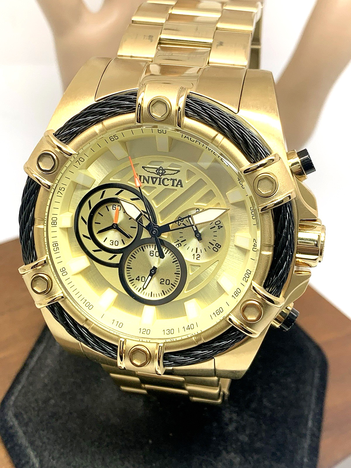 Invicta Men’s Watch 25515 Bolt Quartz Chronograph Diver Gold Tone Steel 52mm