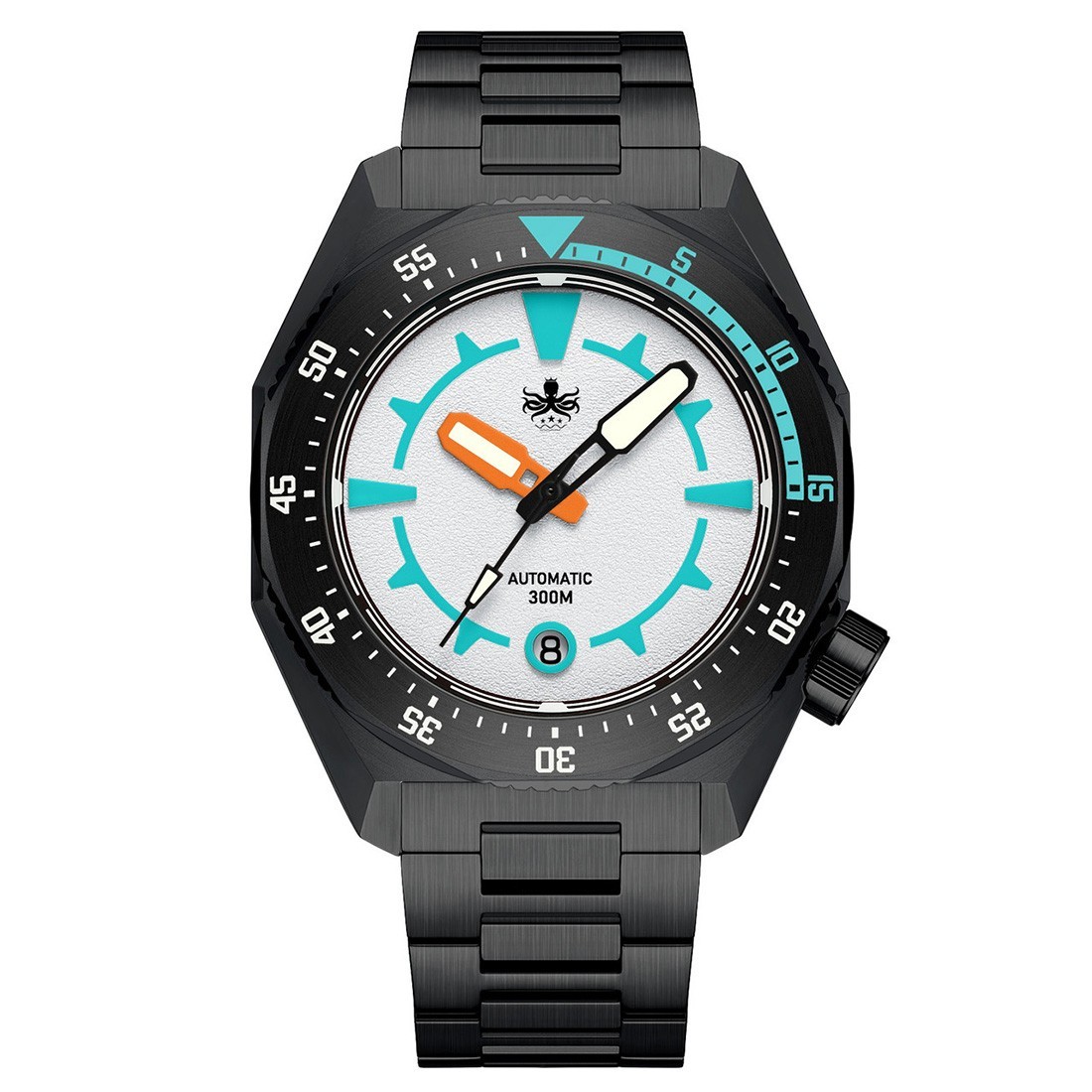 Phoibos Depth Hunter 300M Steel Automatic Ceramic White PVD Men’s Watch