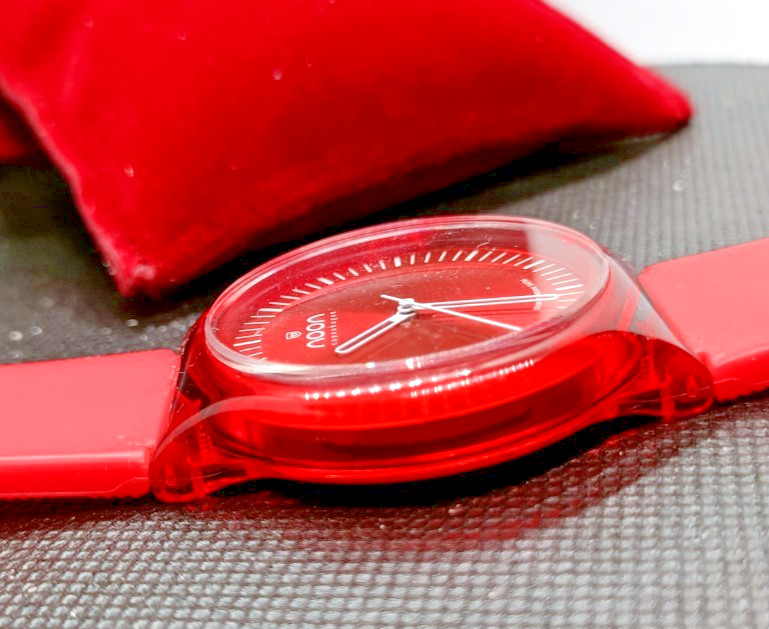 NOON Copenhagen Unisex Red Silicone/Rubber Strap Watch – VGC/Working
