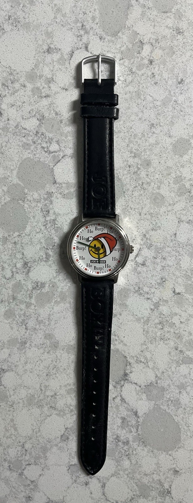 Vintage Watch Joe Boxer Rotating Santa Christmas 1995 Leather Band Rare Holiday