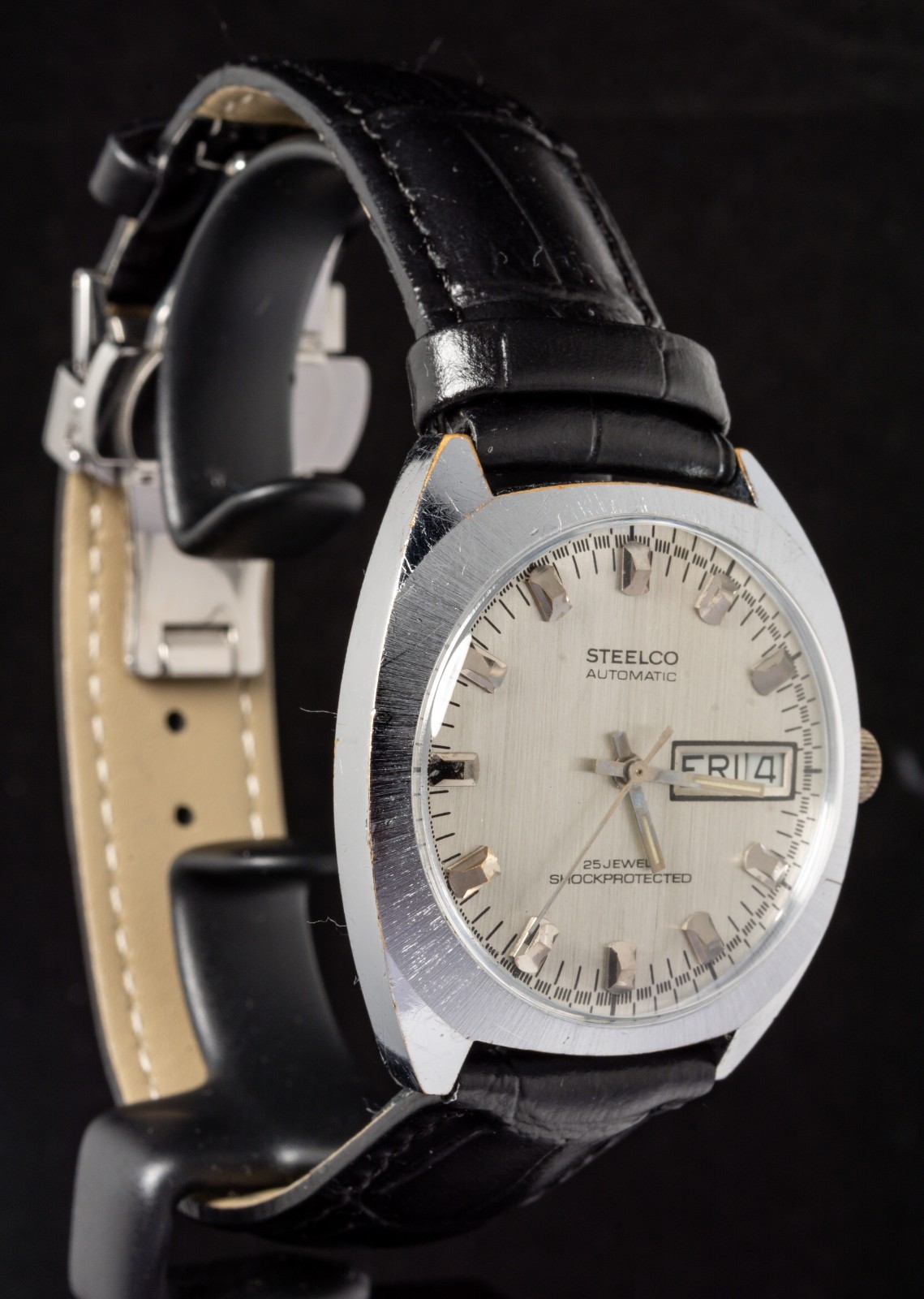 Steelco Silver Brushed Dial Men’s Automatic Vintage Watch — Working