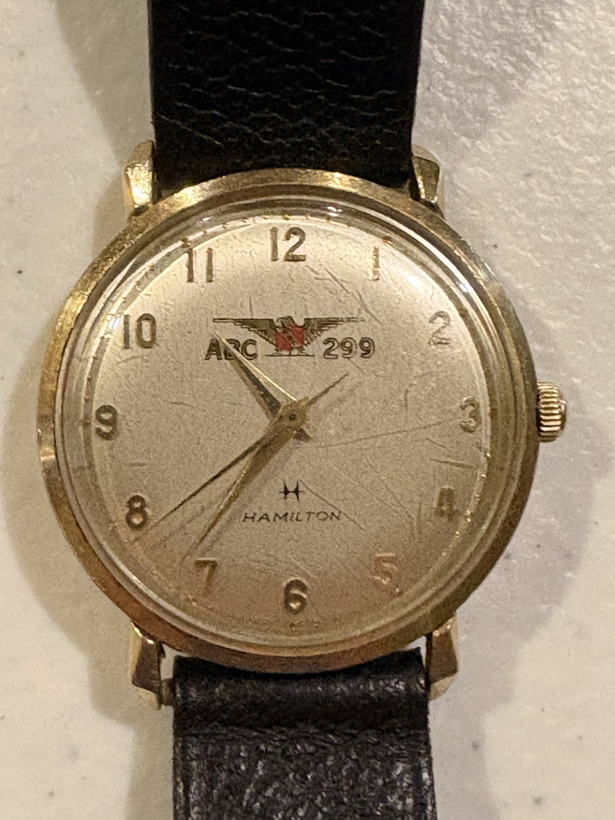 Hamilton ARC 299 Vintage Manual Wind 17J Gold Filled White Dial MINT 32mm Watch