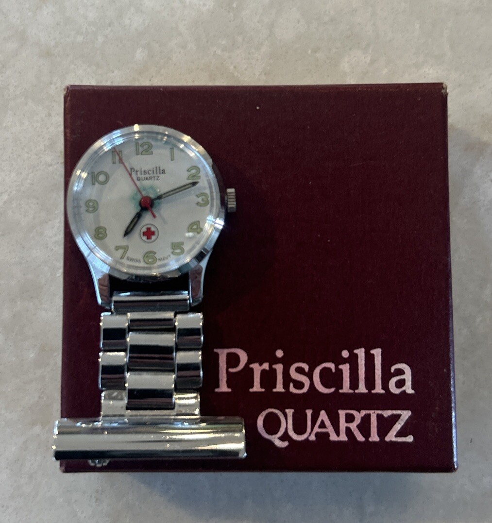 Hamilton Priscilla Quartz Ladies Watch Pin Lapel FAST SHIPPING CHROME VNTG READ