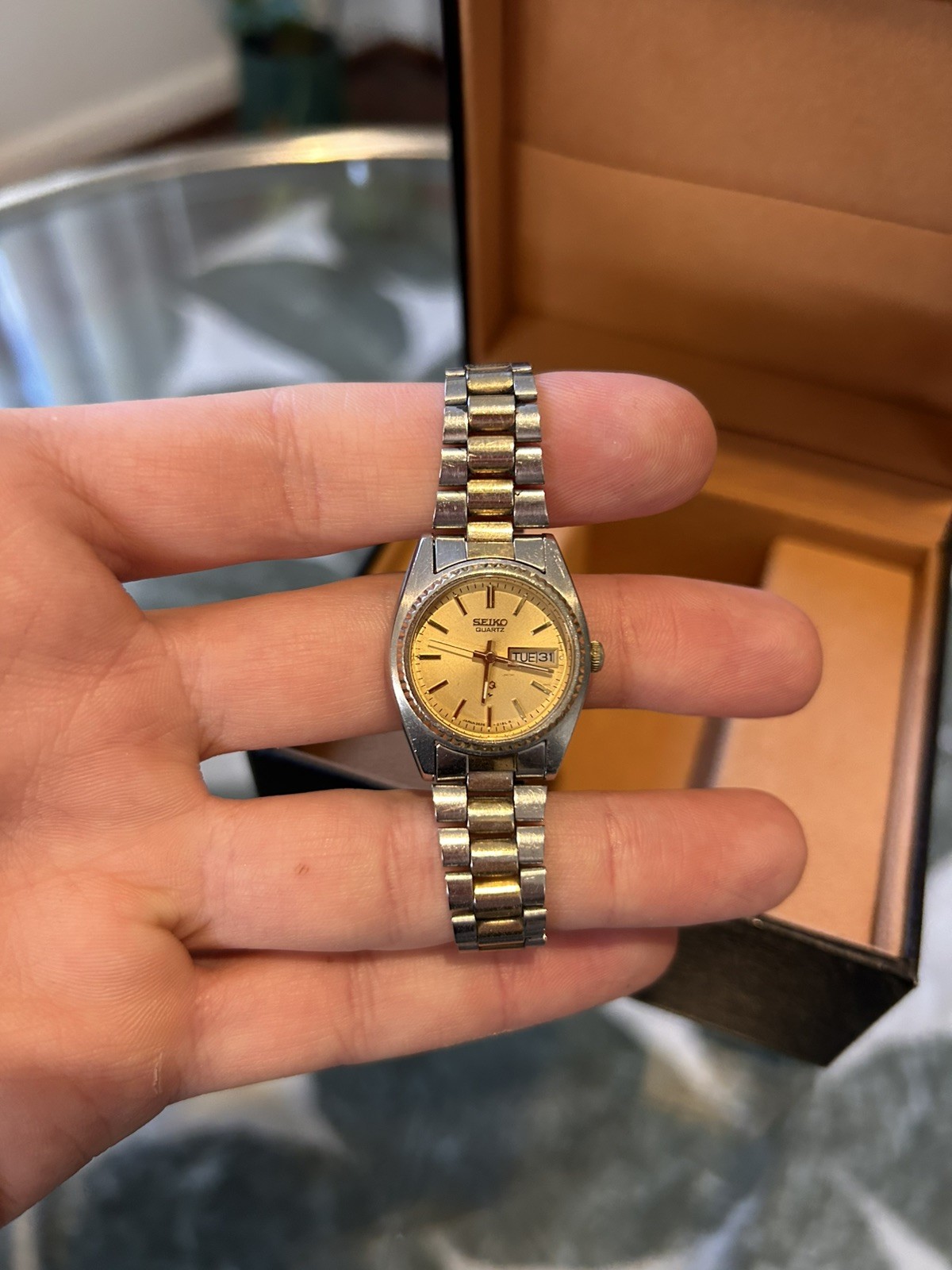 SEIKO 26mm SQ Quartz Two-Tone Day Date Women’s Watch
