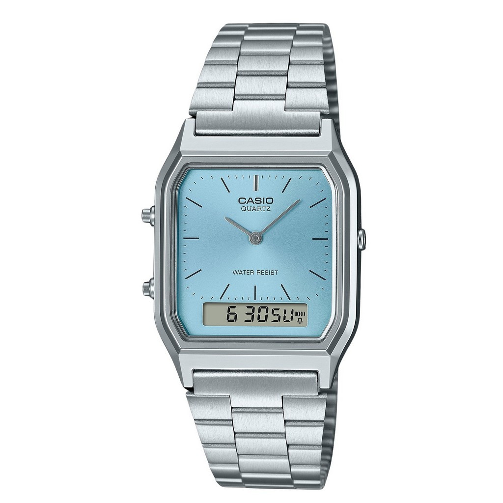 Casio Quartz Dual Time Analog-Digital Alarm Stopwatch AQ-230GG-2A Unisex Watch