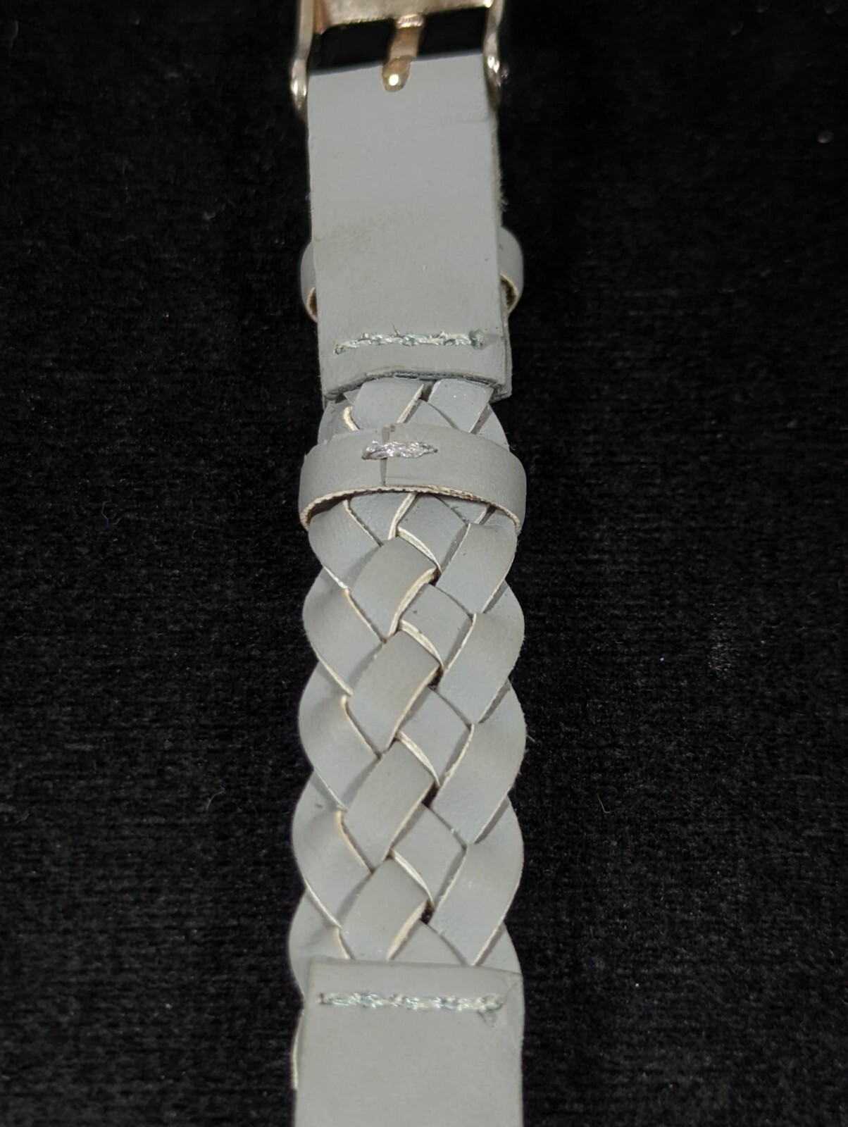 Francesca’s Rose Gold Tone Round Case Gray Braided Band Watch