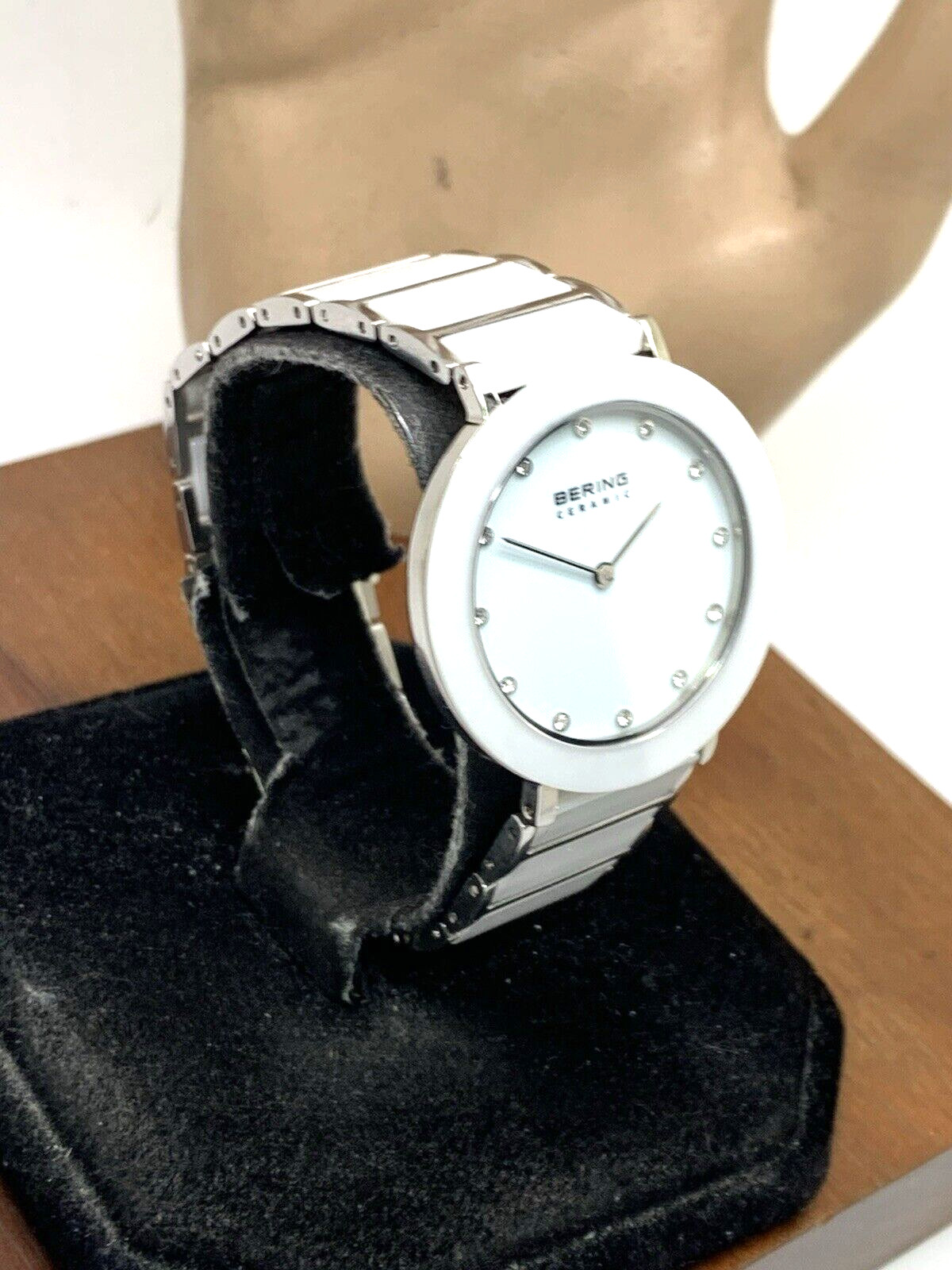 Bering Women’s Watch 11435-754 Quartz White Dial Ceramic Silver Steel Band 34mm