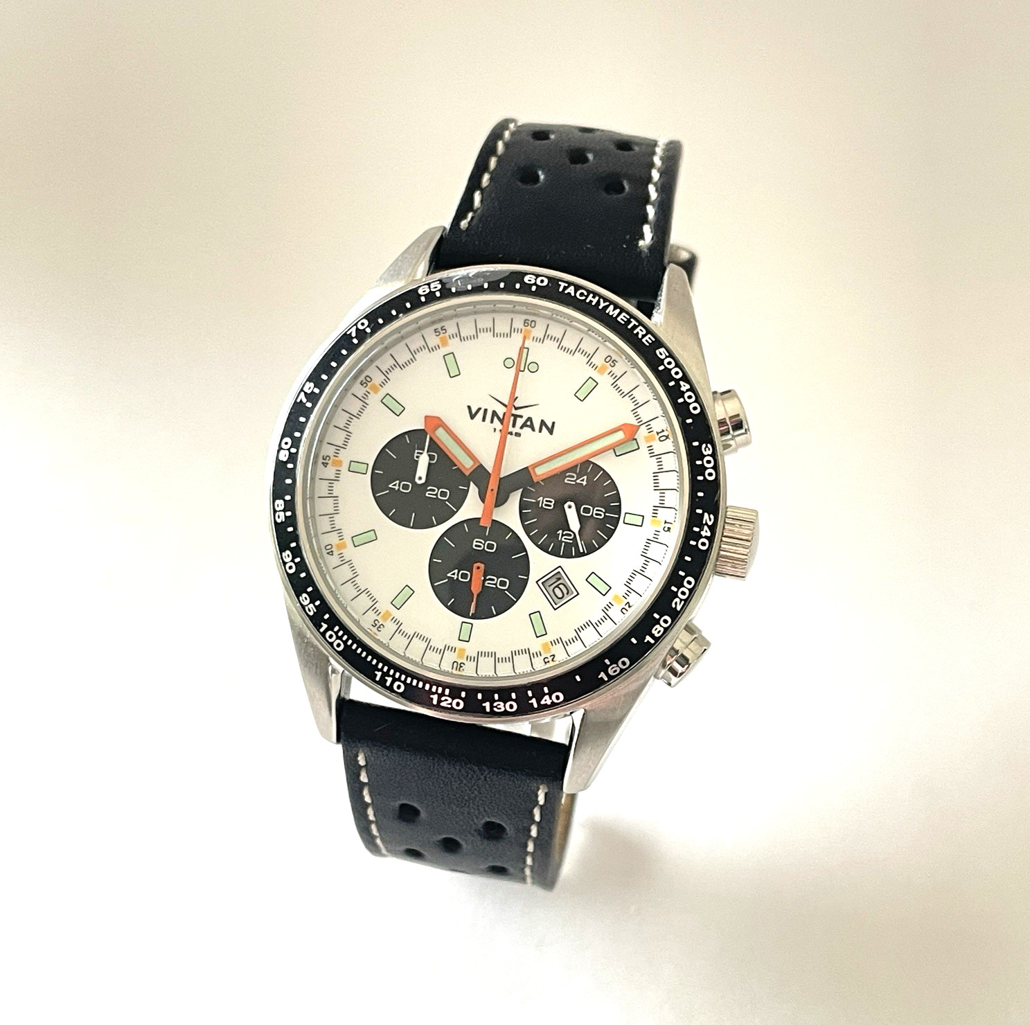 VINTAN CHRONOGRAPH QUARTZ STEEL WATCH NEW
