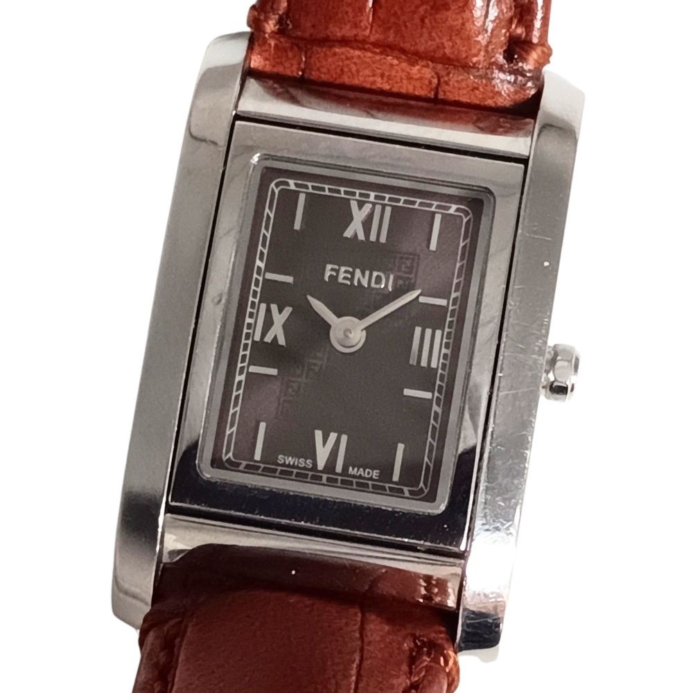 FENDI 7600L Zucca pattern reversible quartz ladies wristwatch C1219 used