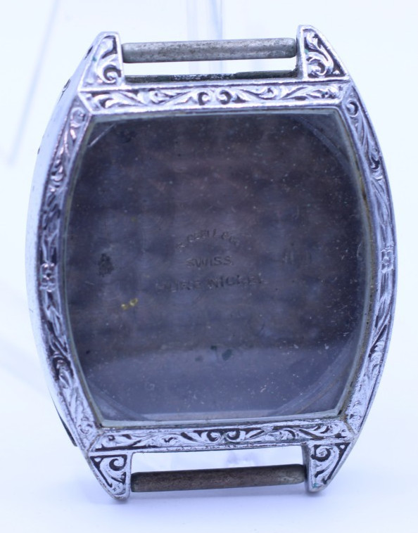 R. GSELL NICKEL TANK ART DECO WRIST WATCH CASE 29.2×37.2mm CASE 14mm LUG (M6)