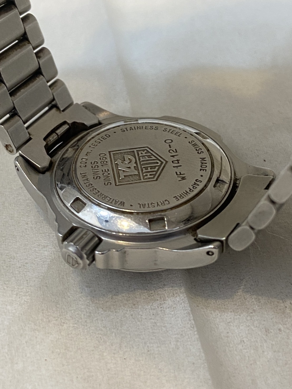 TAG Heuer 4000 Series White Dial 28mm Working Ladies Watch WF1412-0 Quartz