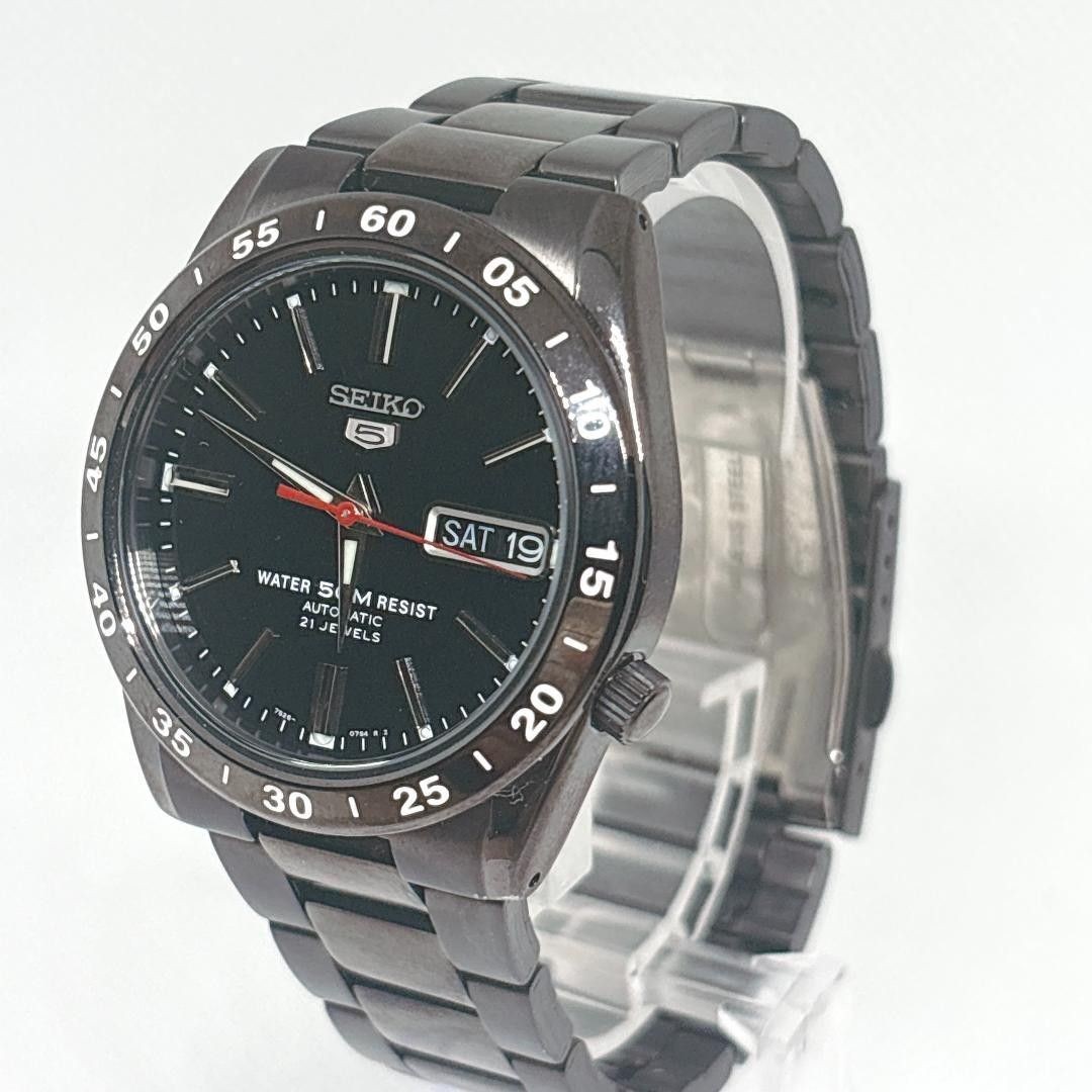 SEIKO 5 Automatic Black Dial Day Date Watch Overseas Model
