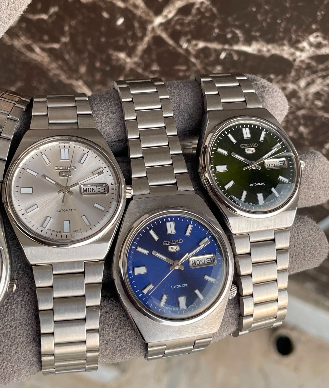 Lots Of 6 Seiko 5 Automatic Cal 6309 17 Jewels Wrist Watch Men’s Japan