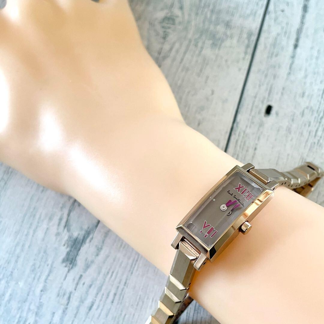 Paul Smith Gold Rectangular Watch Used From Japan Check description