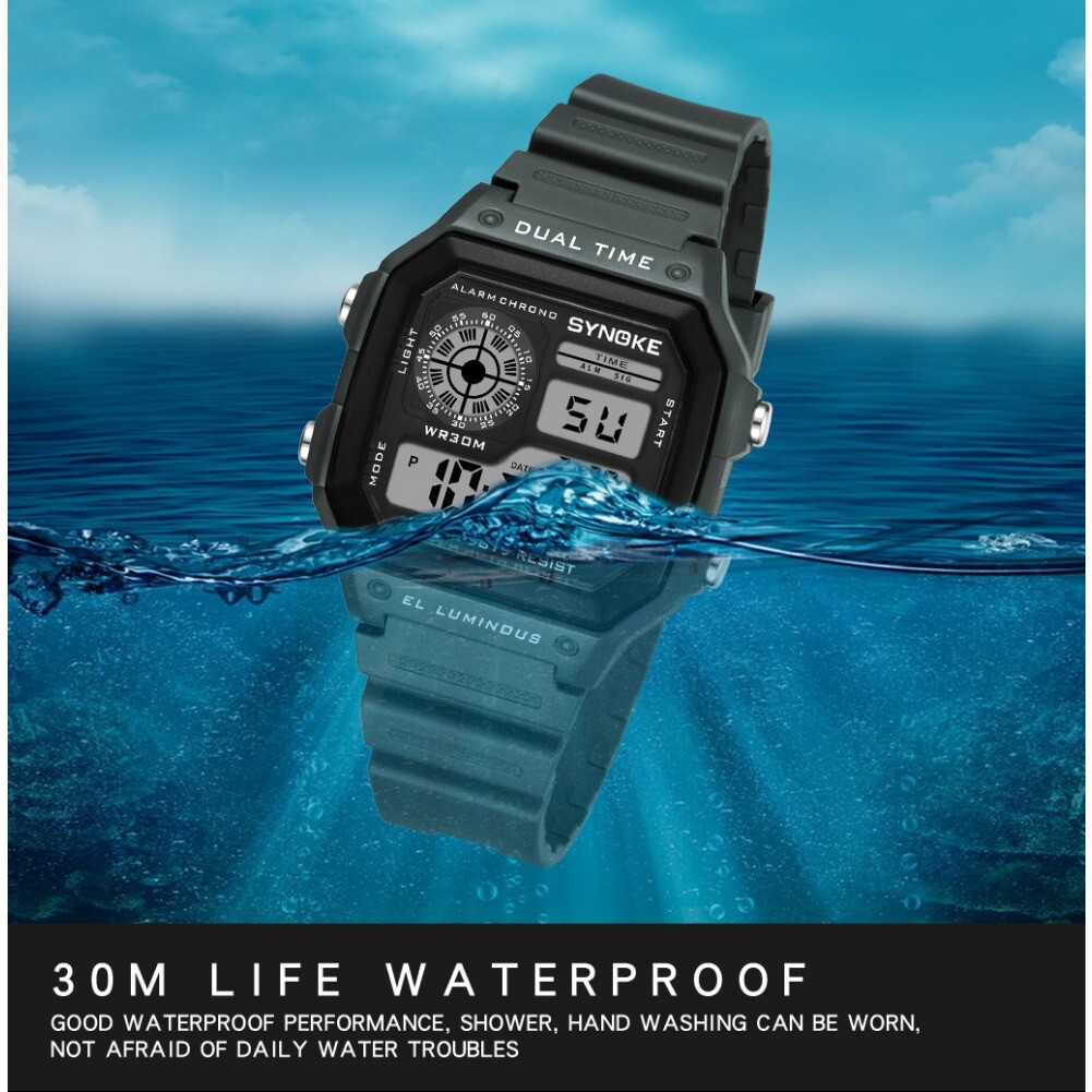 Fashion Men’s Sports Watch LED Large Digital Waterproof Multifunction Wristwatch