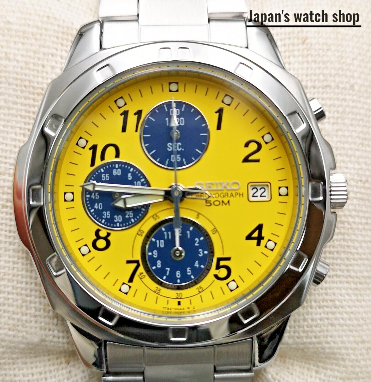 SEIKO SND409 Yellow Stainless Steel Quartz Men’s Watch New in Box