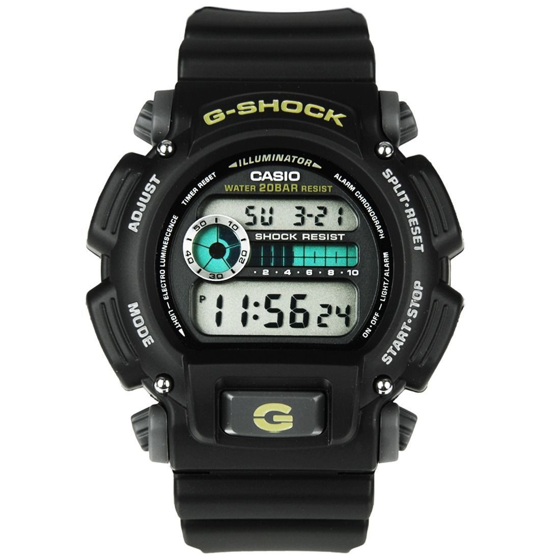 Casio DW9052-1B, G-Shock Chronograph Watch, Resin Band, Alarm, 200 Meter WR