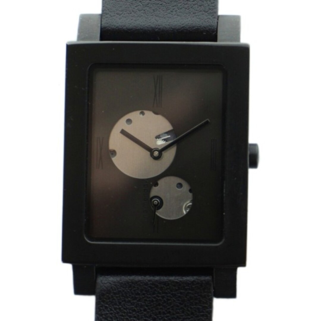 No Monday Open Heart Watch Quartz Square Black Used 00c275c9ca13b3cedc3f42319896