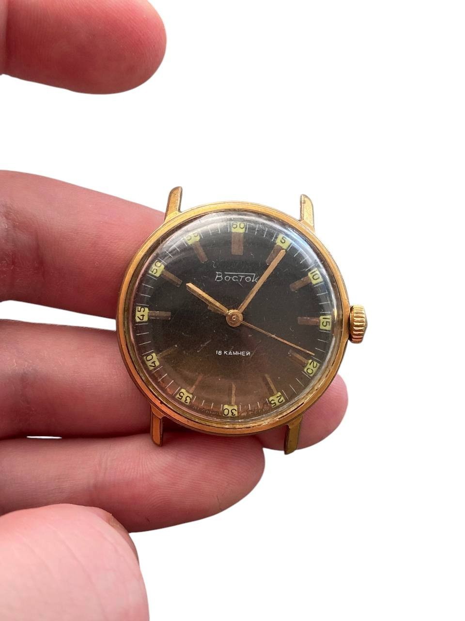 Vostok Vintage Watch Soviet USSR mechanical Wristwach Rare Gold Plated AU