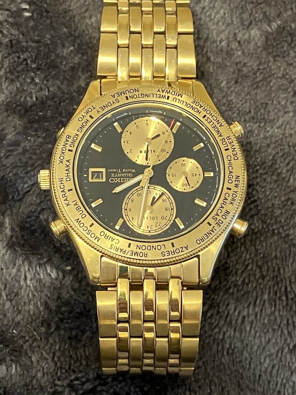 Seiko 5t52-7a3l Age Of Discovery World Time Mens Watch Beautiful Condition