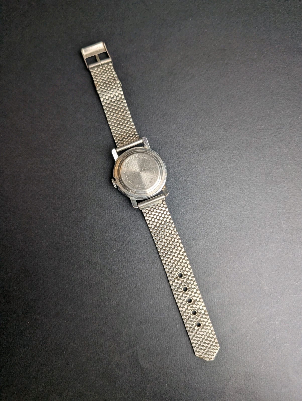 Rare Vintage 1950s Timex Mercury Watch Black Dial 34mm Not Working