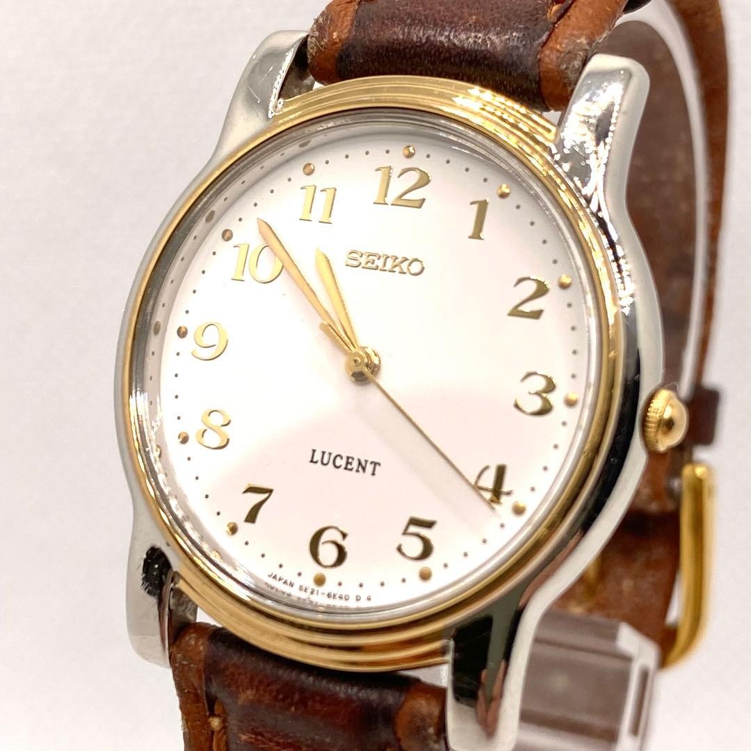 SEIKO 5E21 6E00 Lucent Watch Genuine Buckle Rare Vintage Timepiece NA