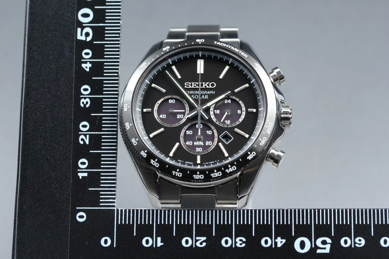 [N MINT] Seiko Chronogaph V175-0FA0 Men’s Black Dial Quartz Watch From JAPAN