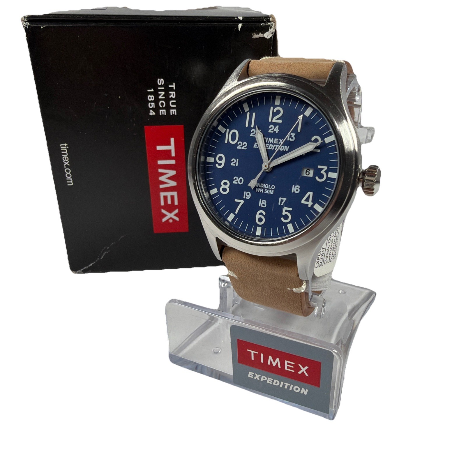 TIMEX EXPEDITION INDIGLO TW4B01800 WR 50M BLUE/BROWN MILITARY FIELD MEN’S WATCH