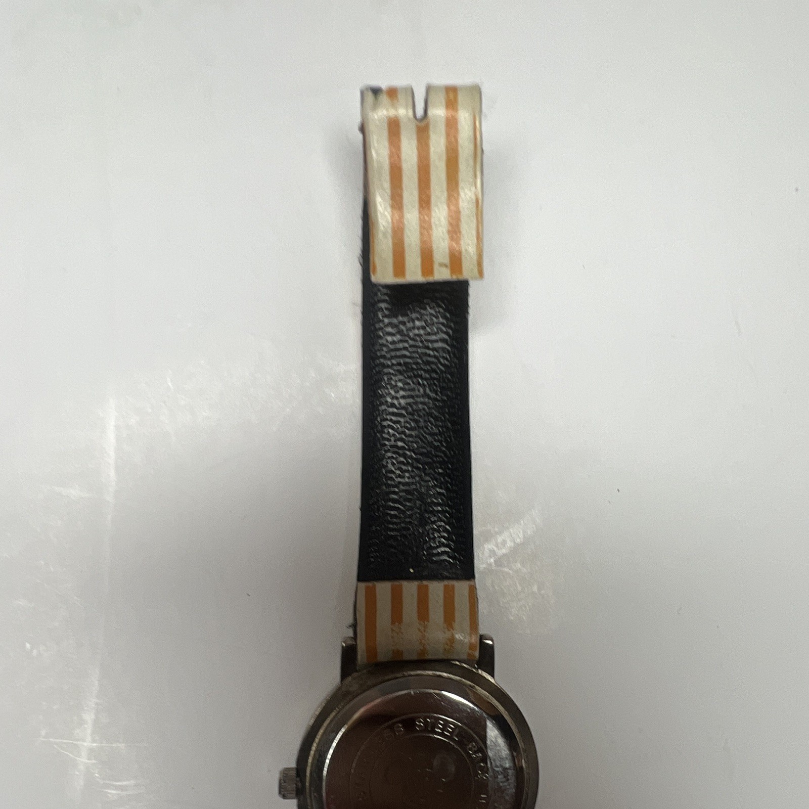 Disney Mickey Mouse Quartz Analog Watch Black Leather Strap