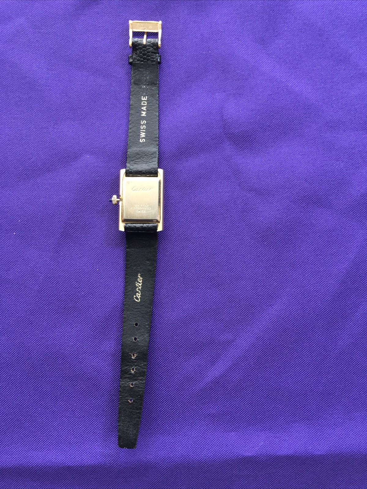 VTG Must de Cartier Tank Vermeil 18K Gold/925 Manual Women Watch Original Buckle