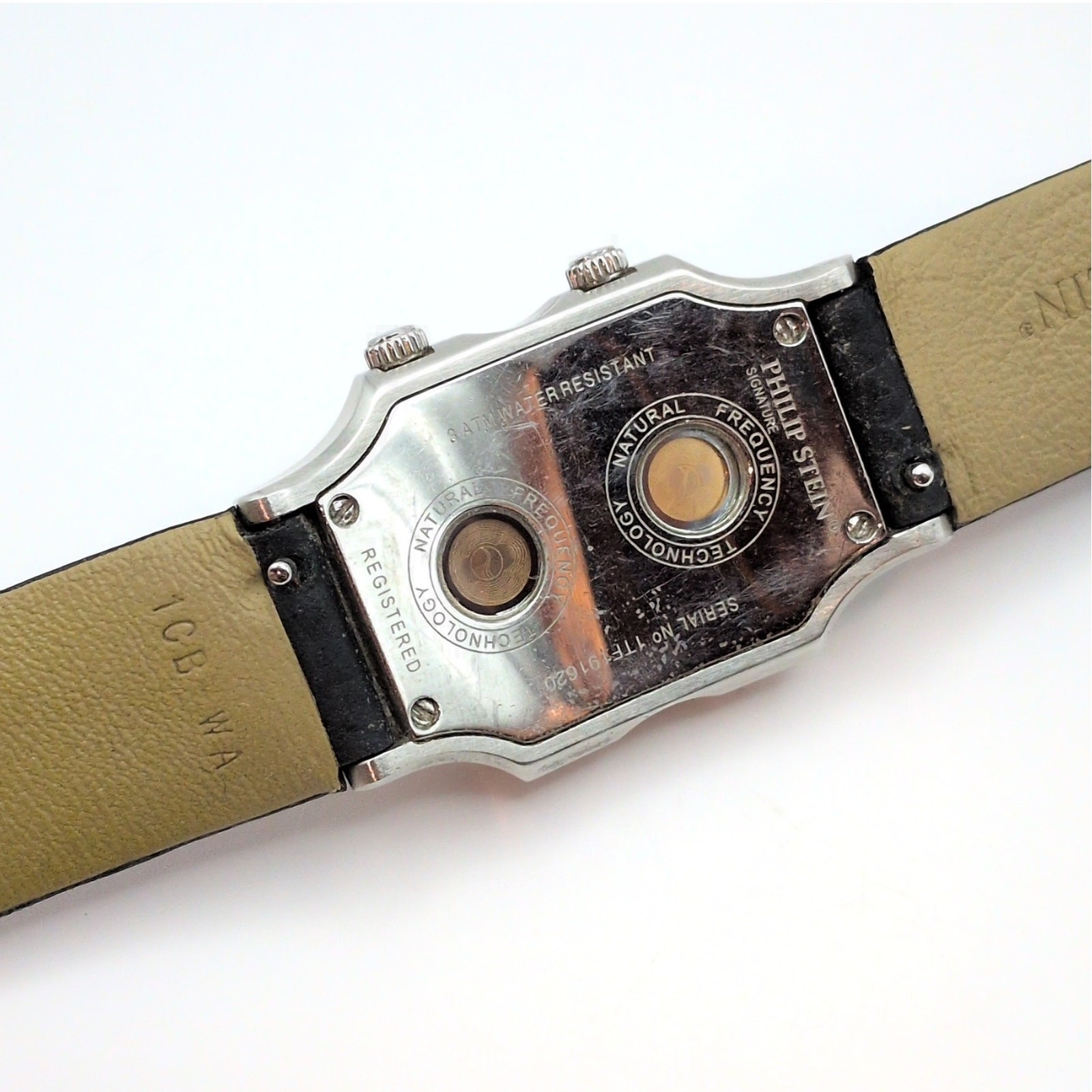 Philip Stein Women’s Wrist Watch Black Silver Dual Dial 1-MB-CPB Working – *READ