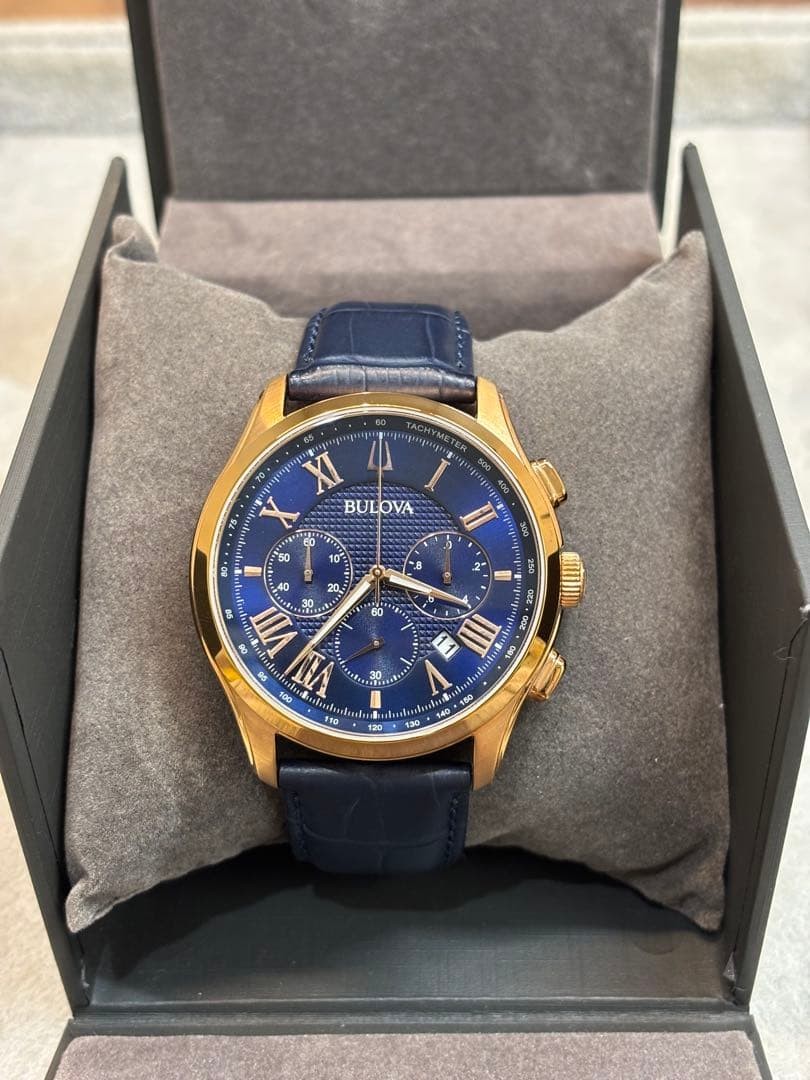 Bulova Chronograph Quartz 97B170 Watch Stainless Steel 45mm From Japan