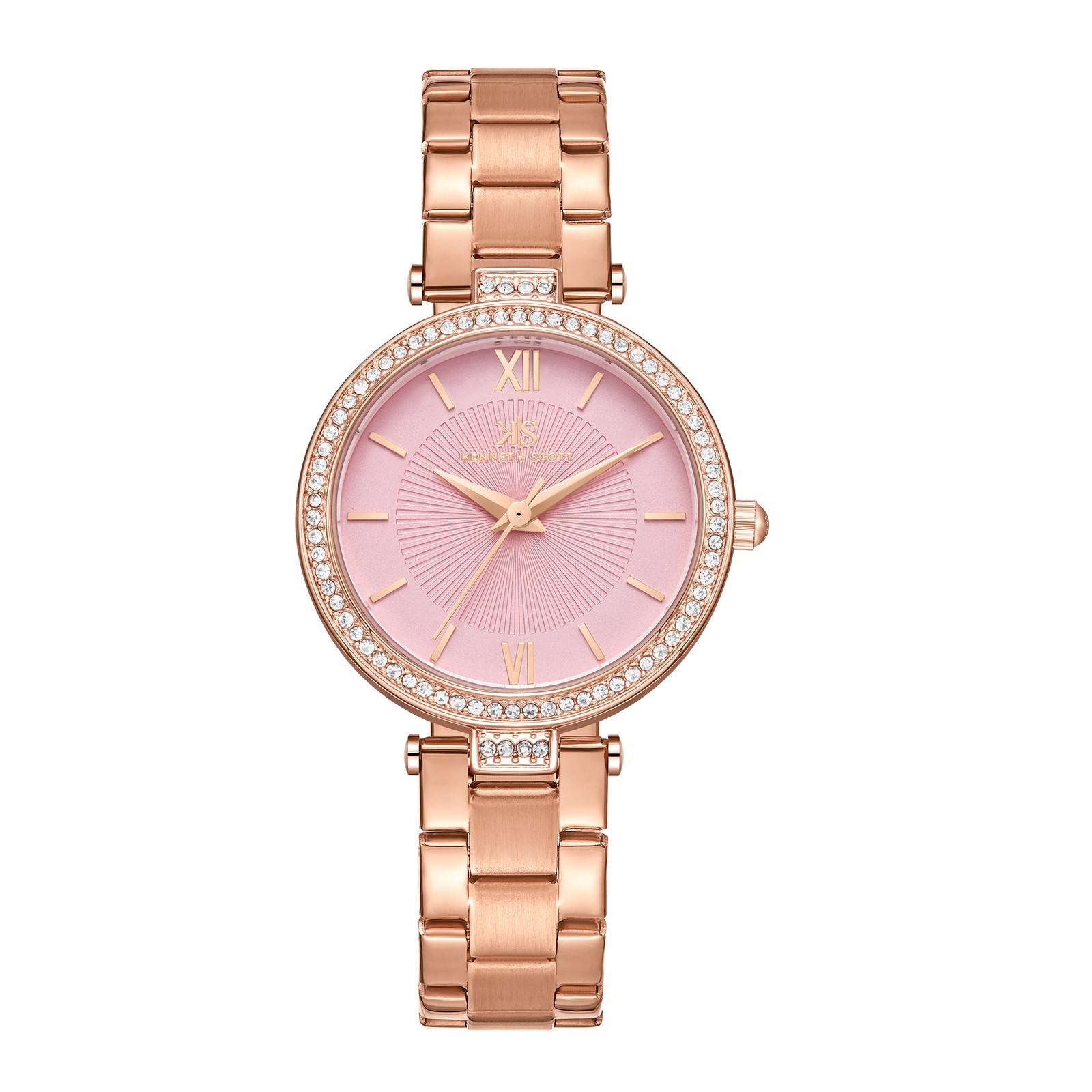 Kenneth Scott Women’s Analog Watch | Pink Dial, 32mm, 30 m (3 ATM)