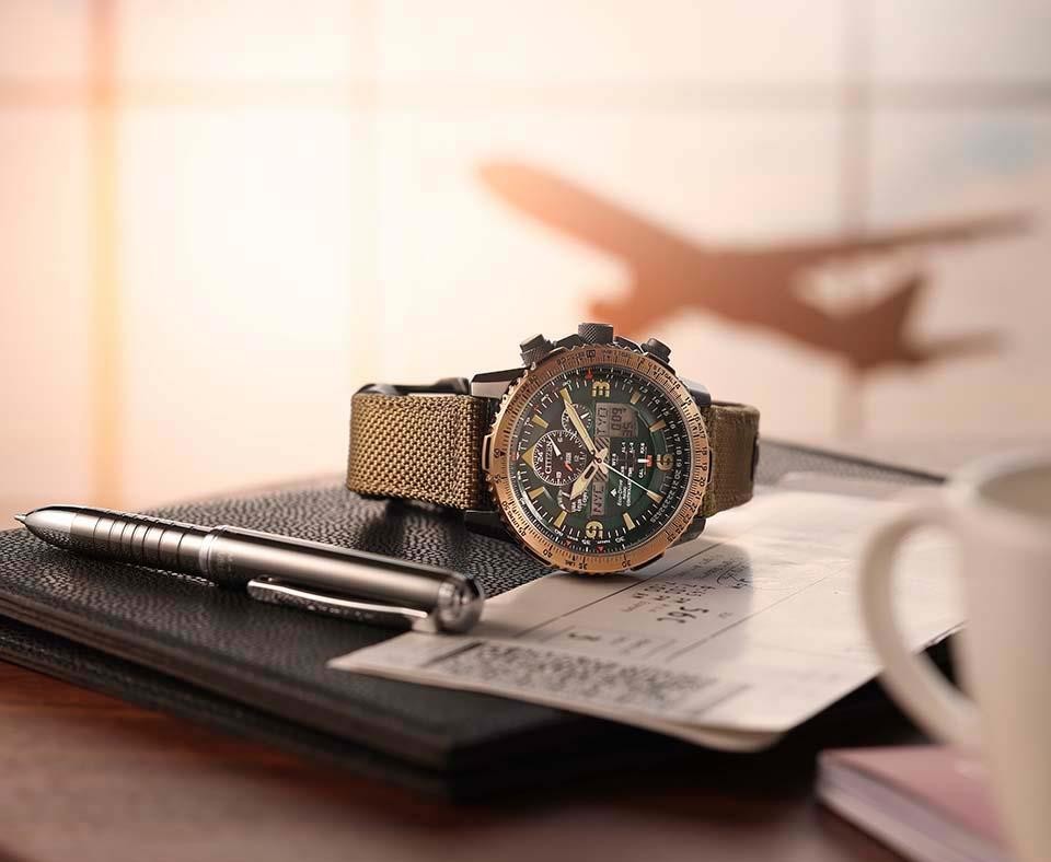 Citizen Promaster JY8074-11X Beige Green Military Eco-Drive Men Japan Watch NEW