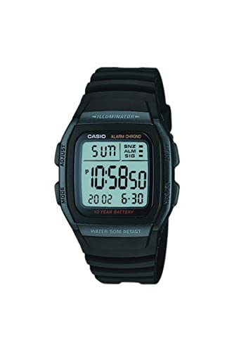 Casio W-96H-1B Men’s Digital Quartz Watch Gray Resin Band 43.9mm New