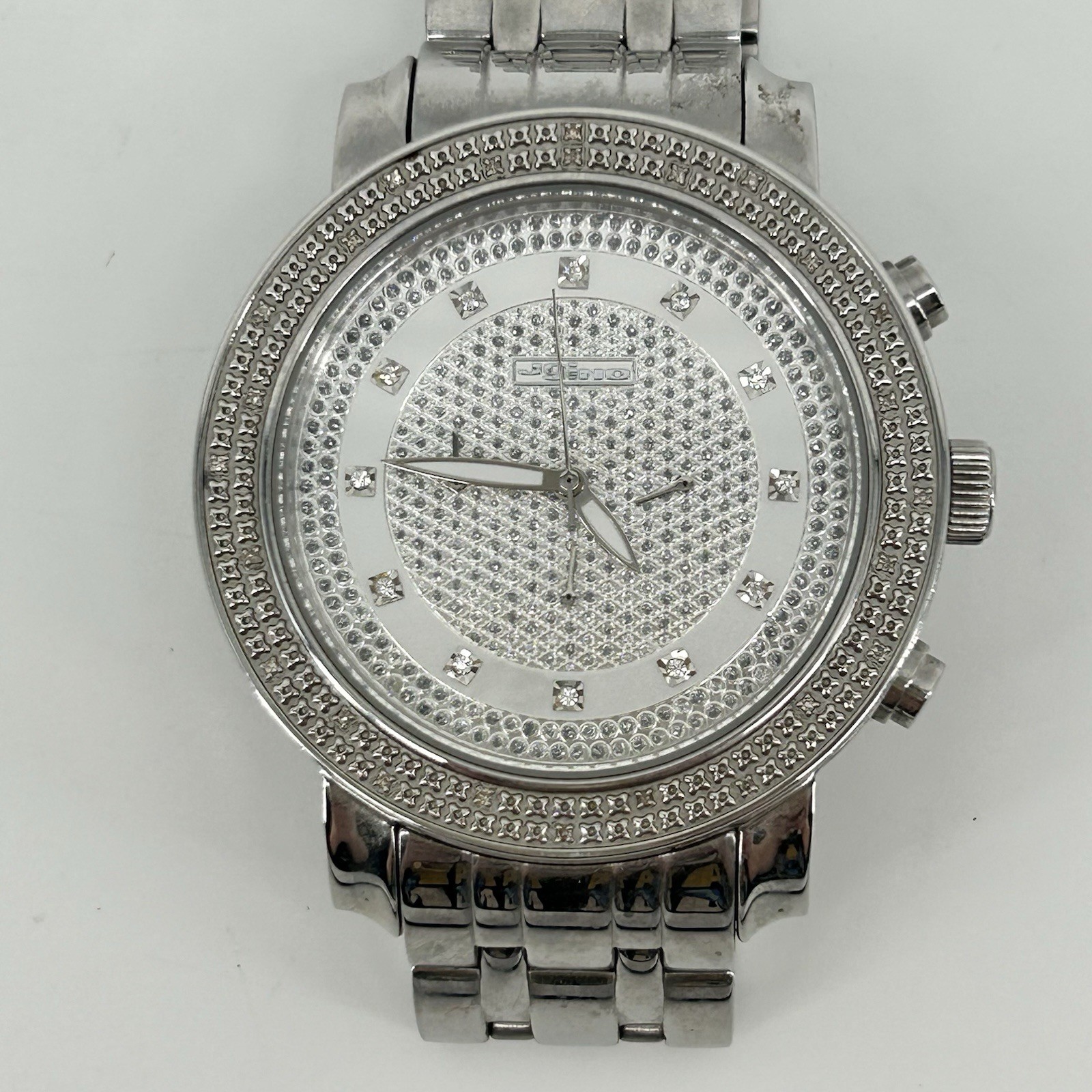 Jojino MJ-1101 50mm Mens Diamond Chronograph Watch 0.25ct Iced Out