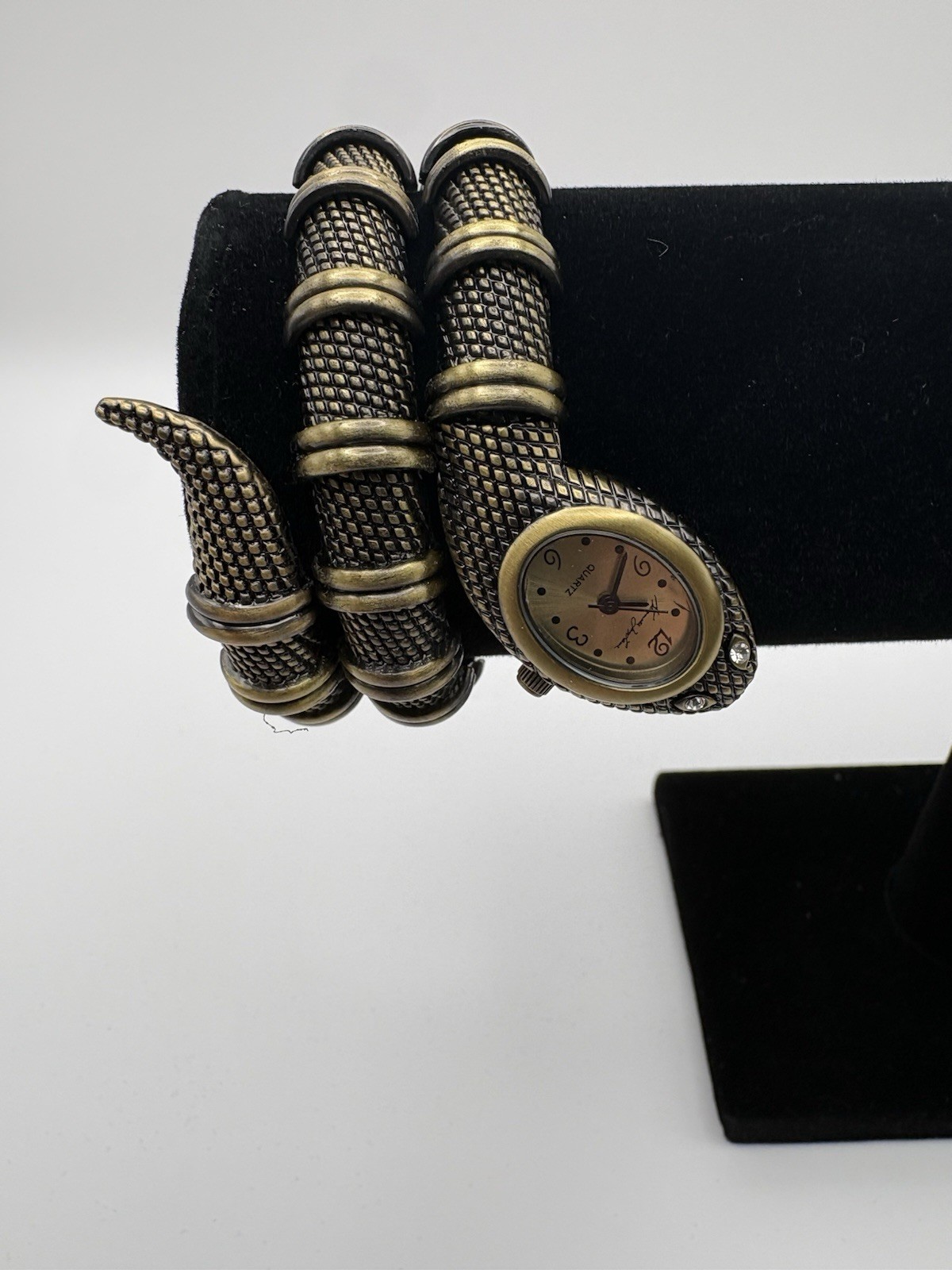 Kenneth Jay Lane Women’s Snake Wrap Wristwatch Bronze Gold Quartz Steel