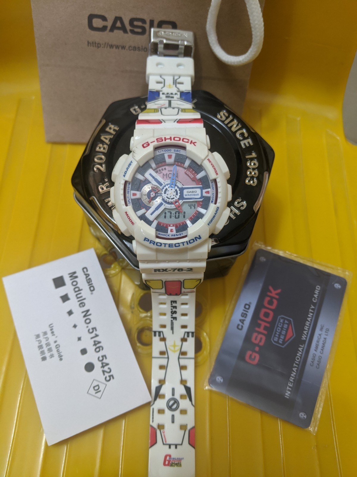 Casio G-Shock GA110 x Gundam RX-78 Collab Anime Watch Dual Display Come With Box