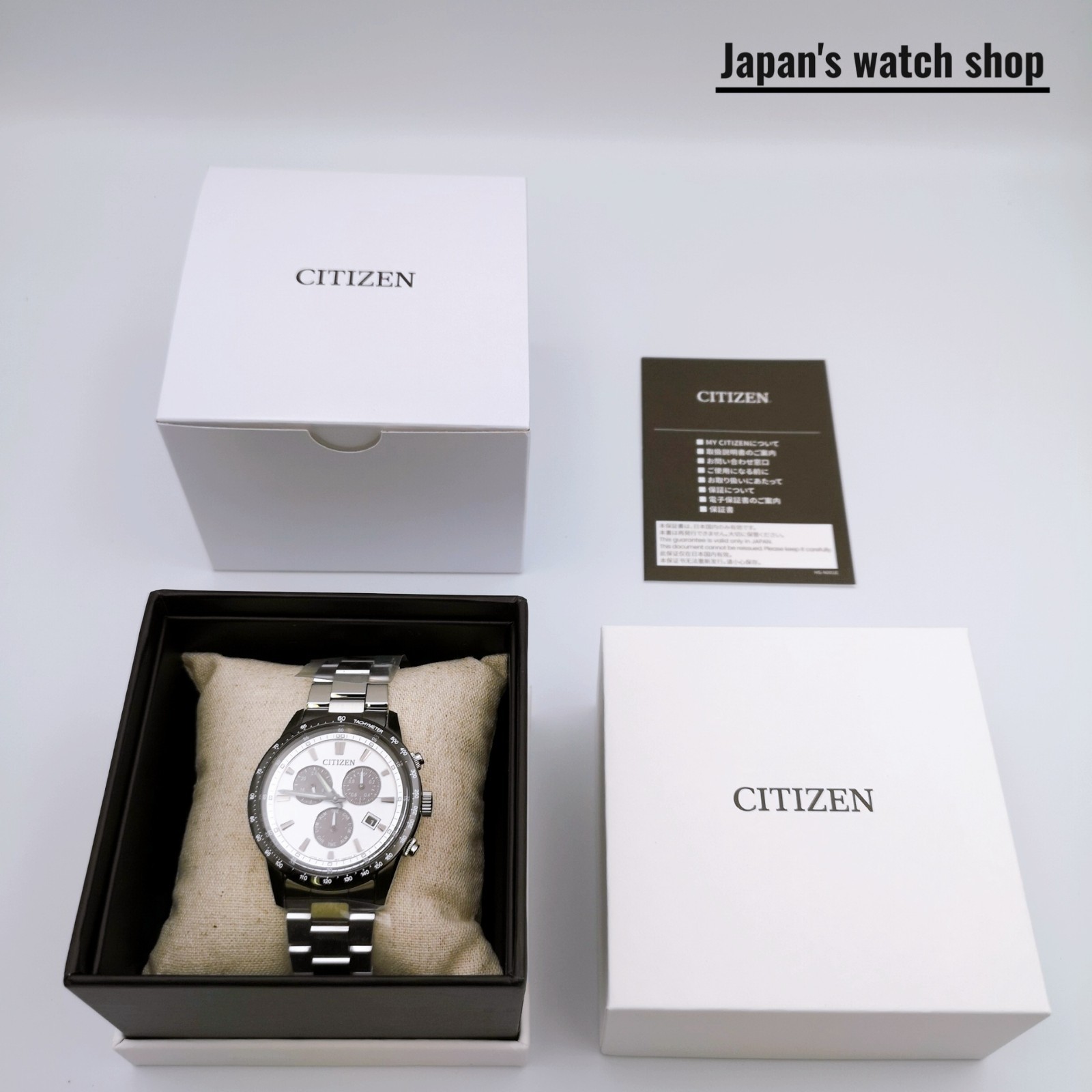 CITIZEN COLLECTION BL5614-59A White Chronograph Panda Men’s Watch New in Box